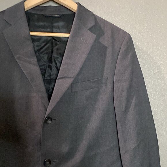 Banana Republic Modern Blazer Jacket Mens 40R Dark Gray Three Button 100% Wool - Picture 3 of 12